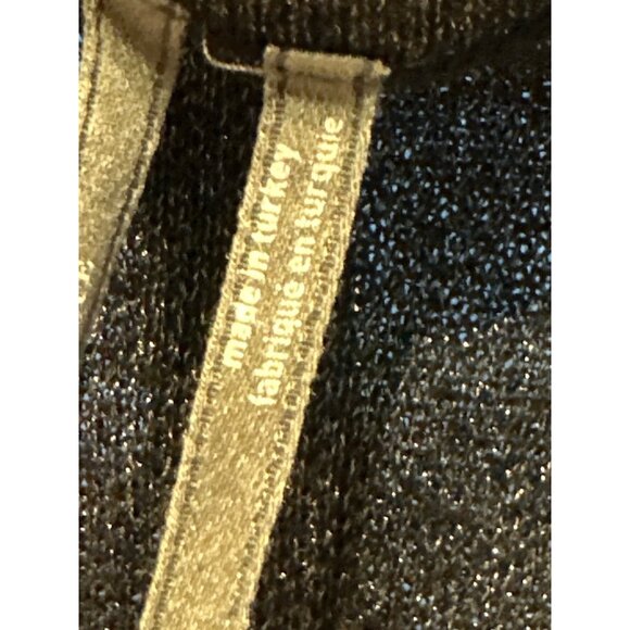 Anthropologie Black Shimmer V-Neck Knit Sweater Top Size S Made In Turkey - Picture 3 of 7